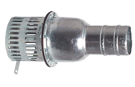 Cardan strainer with hose shank and foot valve   I  Steel galvanised
